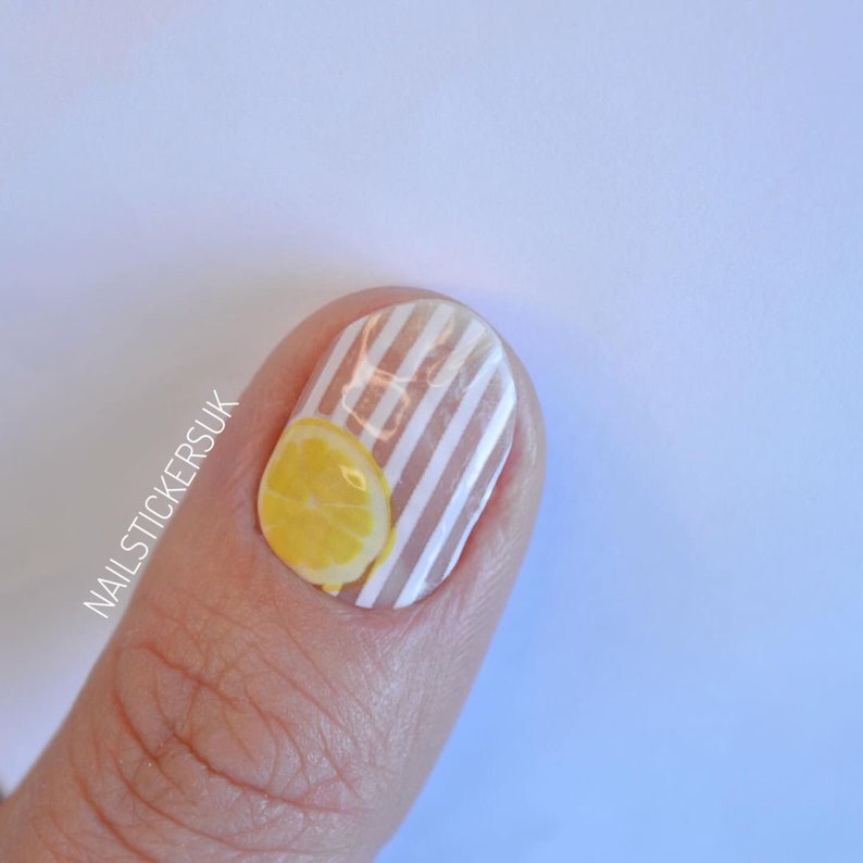 Lemonade Nail Wraps Valentines Nails Fall Nails Overlay Nail Nail Polish Stickers Nail Transfers Nail Art Supplies image 5