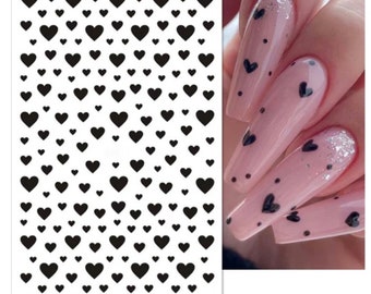 Heart Nail Stickers | Valentines Nail Decal | Easy Application | Popular Designer Nail Art | Nail Art Kit | Nail Art Supplies