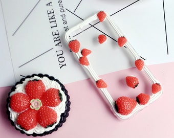Decoden telefoonhoesje, hoesje met slagroomeffect, gepersonaliseerd telefoonhoesje, voor iPhone 6/7/8, XR, X/XS, 11/11 Pro, Huawei, Xiaomi, Samsung, Moto, HTC, LG