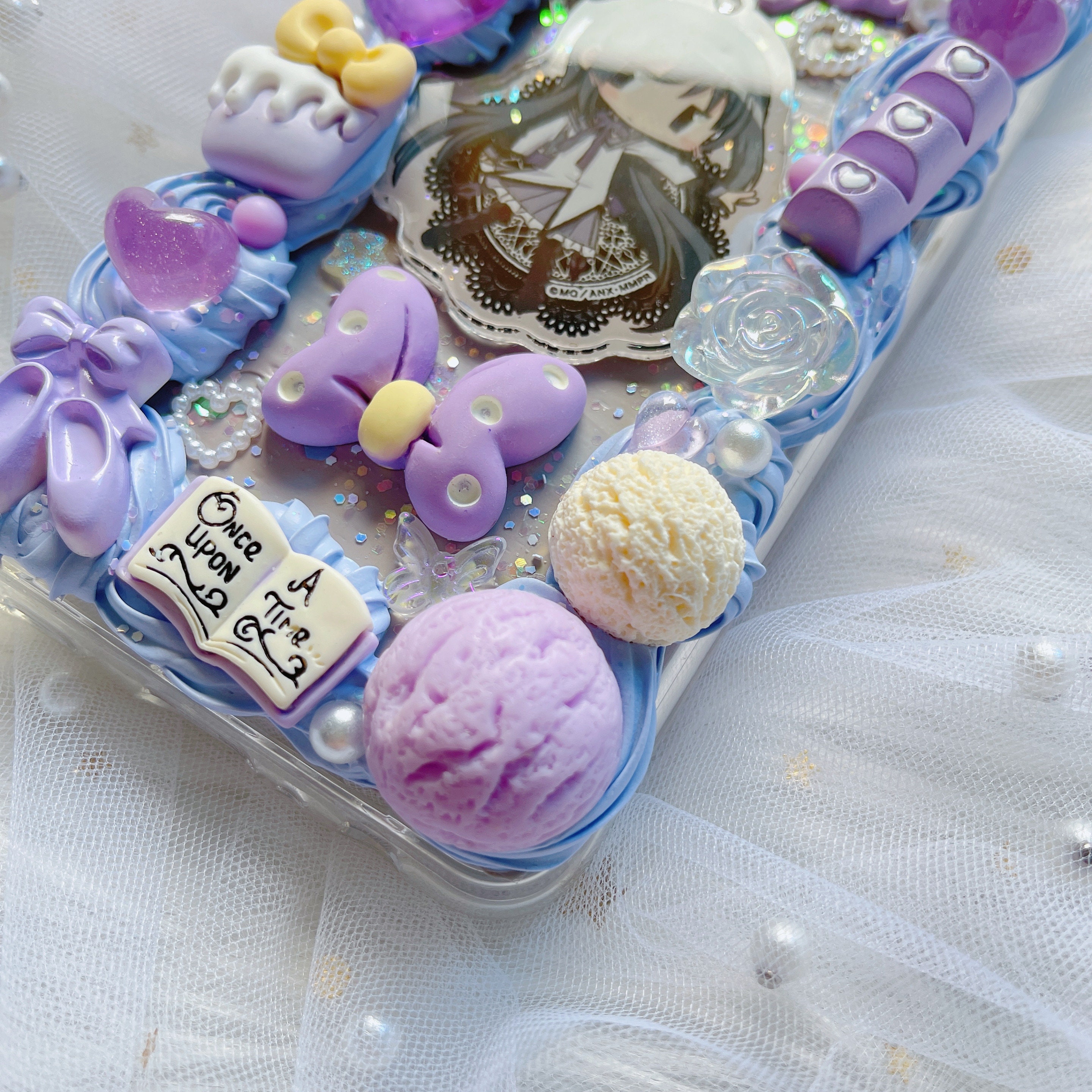 Anime Mirror  Decoden Handmade Custom Cream Phone Case for iPhone Sam –  molloydecoden