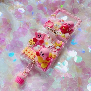 Kirby phone case, z flip 6 phone case, Decoden phone case/ custom gift/custom phone case/iphone huawei sunsamg ,Can be made for any device