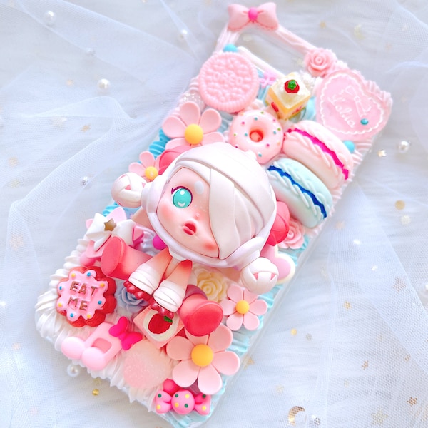 Coque de téléphone Decoden, coque de téléphone Pop Mart, coque de téléphone Kawaii, coque de téléphone mignon effet crème fouettée, coque de téléphone decoden, e pour tous les appareils