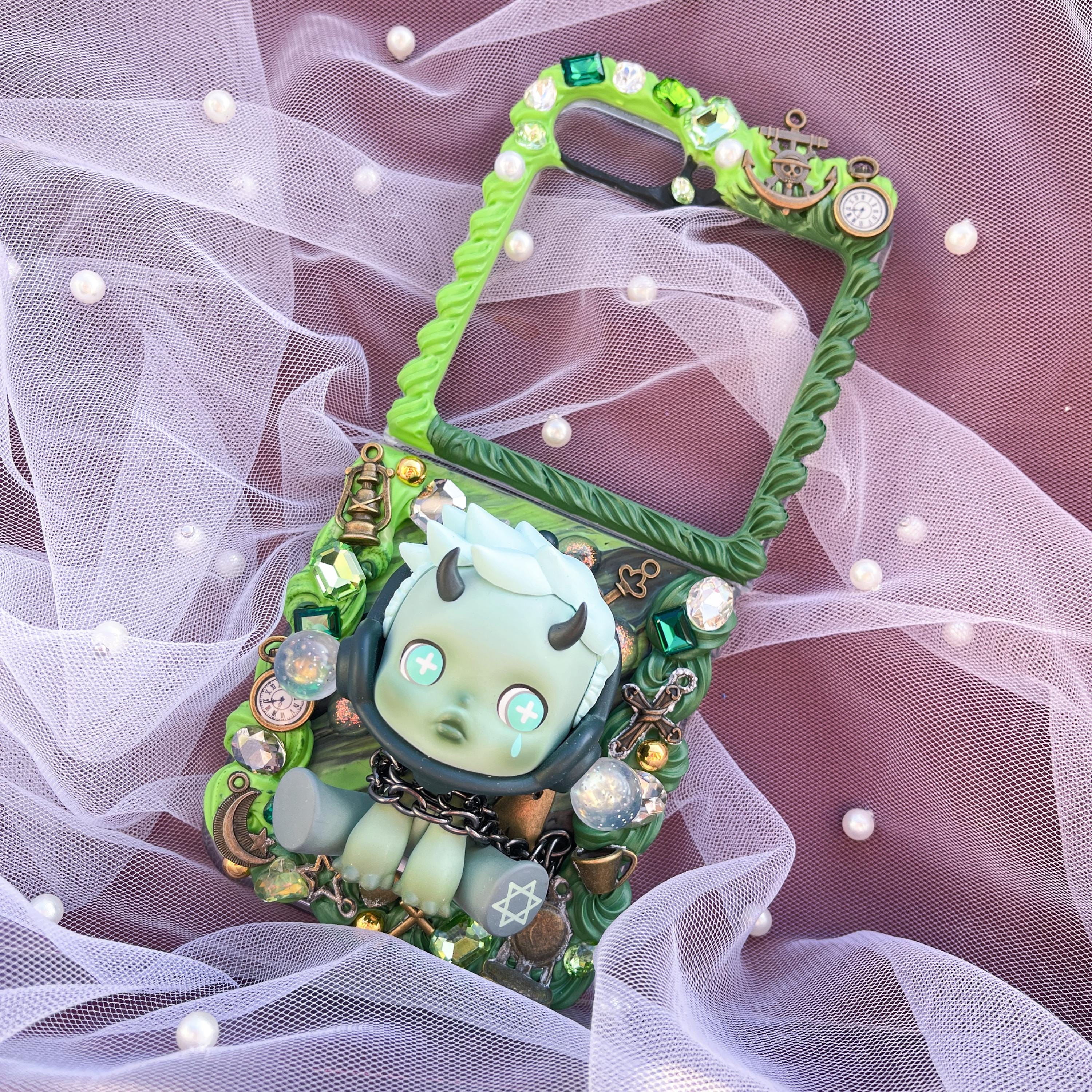 Skull Panda Decoden Phone Case: Whipped Cream Effect, Custom Made