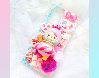 Decoden phone case, Pop Mart phone case,Kawaii Phone Case,Cute Phone Case Whipped Cream Effect case,decoden phone case,e for all device