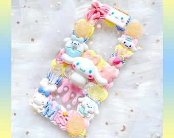 Decoden telefoonhoesje, kawaii telefoonhoesje, schattig telefoonhoesje met slagroomeffect, decoden telefoonhoesje, geschikt voor alle apparaten
