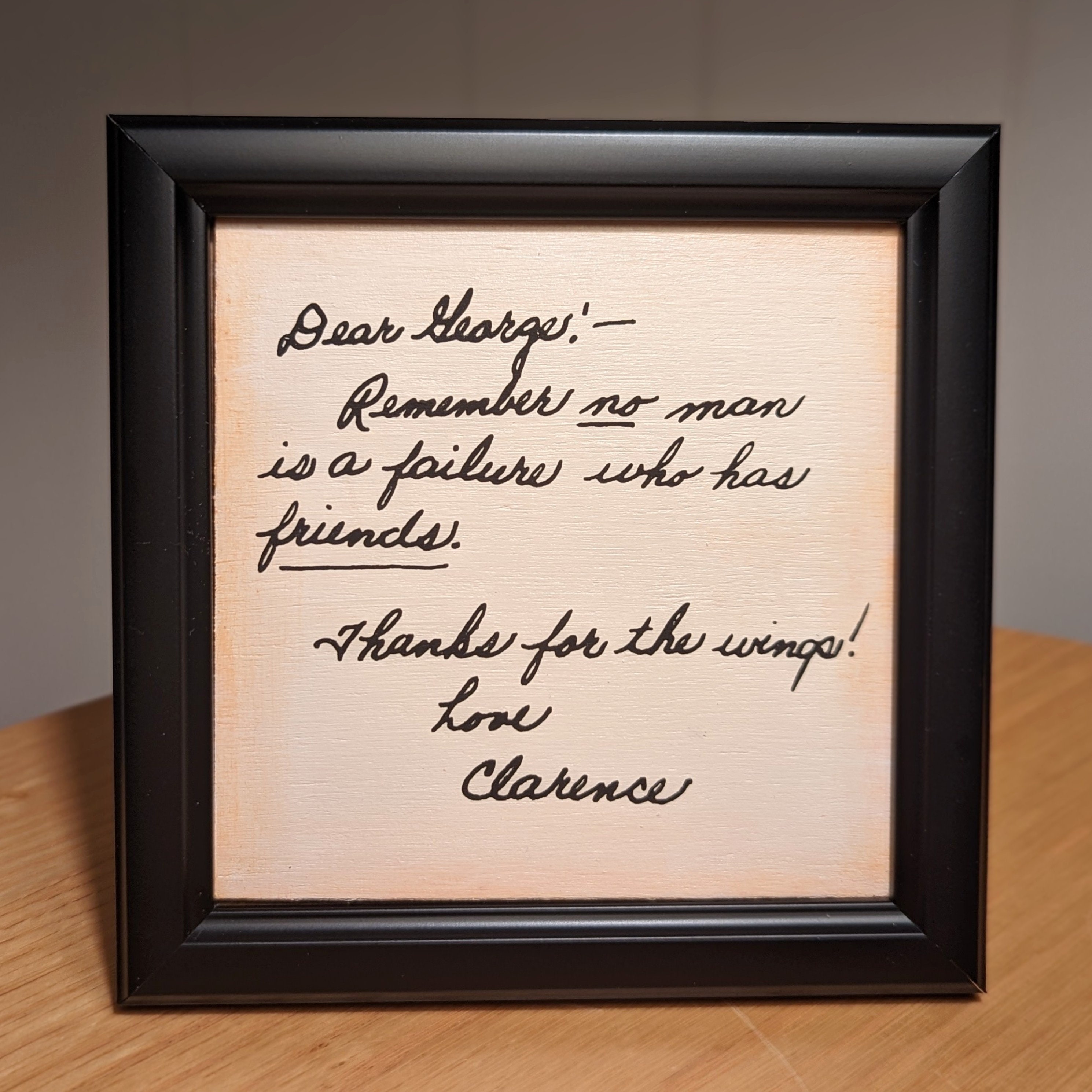 It's a Wonderful Life Framed Wood Sign Handpainted and Hand