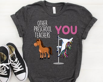 Preschool Teacher Shirt, Preschool Teacher Gift, Funny Preschool Teacher Gift, Preschool Teacher T-shirt, Preschool Teacher Tshirt, Unicorn