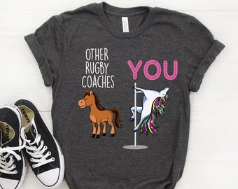 Camiseta de entrenador de rugby, Regalo de entrenador de rugby, Regalo de entrenador de rugby divertido, Camiseta de entrenador de rugby, Camiseta de entrenador de rugby, Camiseta de unicornio de entrenador de rugby personalizada
