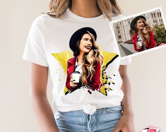 Custom Shirt Photo, Personalized Cartoon Shirt, Custom Shirt,  Custom Tshirt Gift, Personalized Photo Shirt, Custom Tee, Custom Retro Tshirt