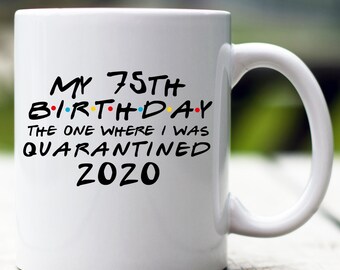 Birthday Flowers Design Personalised Age 75 Birthday Gift 75th Birthday Mug for Women and Men