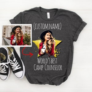Personalized Camp Counselor Shirt, Custom Photo Shirt, Camp Counselor Cartoonized Shirt, Camp Counselor Gift, Camp Counselor Photo Shirt