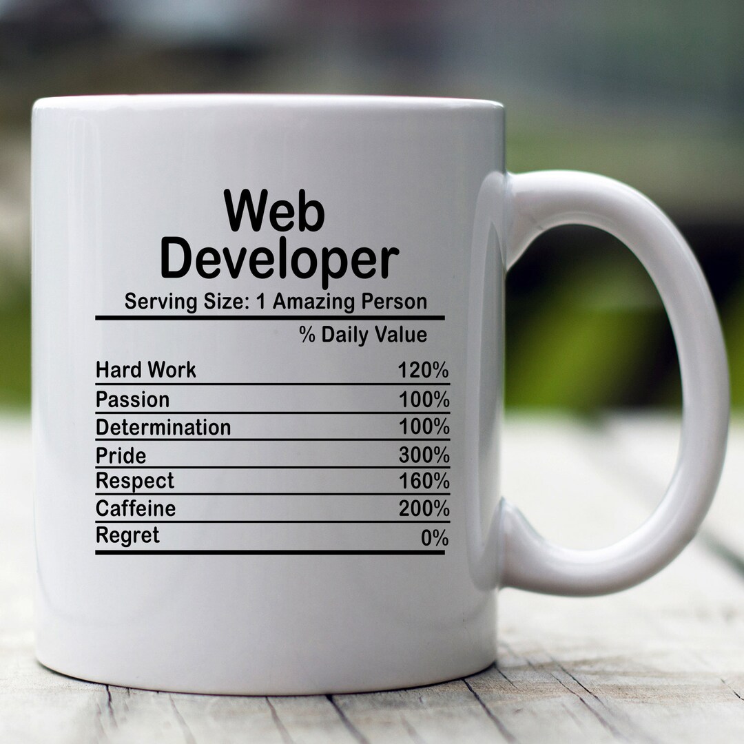 Personalized Web Developer Nutrition Facts Mug, Nutrition Facts Custom ...