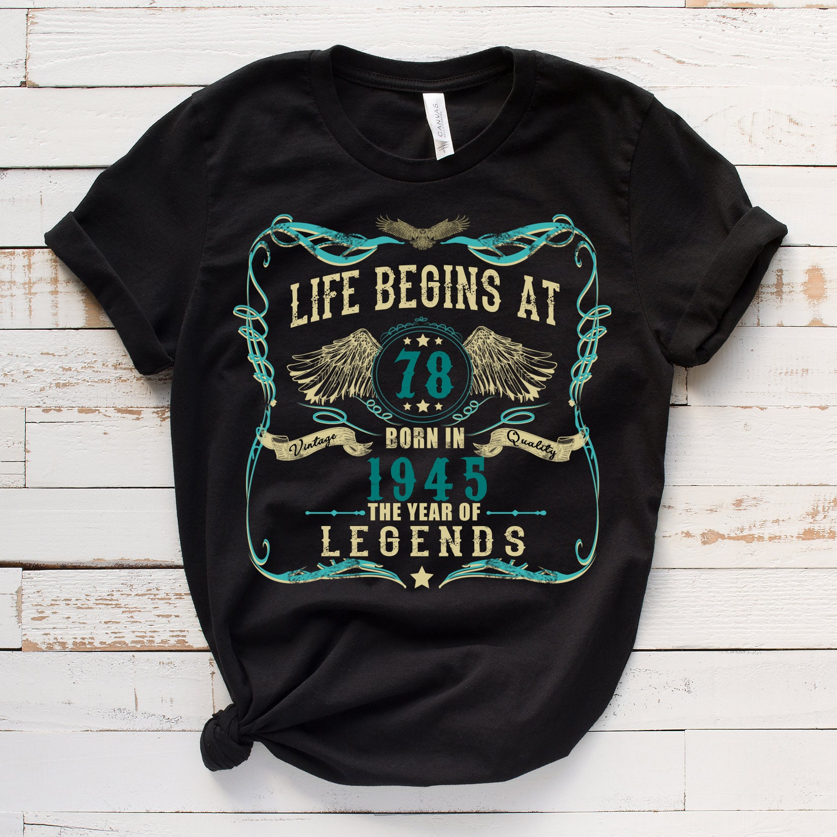 78th Birthday Gift Shirt - Classic Retro 1947 Design For Men & Women, Customizable T-Shirt In Sizes S-5X - View #2