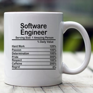 Personalisierte Software-Spezialist-Ernährungs-Fakten-Becher, Ernährungs-Fakten-benutzerdefinierter Becher, Software-Spezialist-Geschenk, Software-Spezialist-Gag