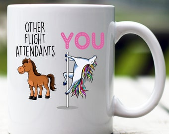 Flight Attendant Gift, Flight Attendant Mug, Flight Attendant Funny Unicorn Mug, Flight Attendant Cup, Flight Attendant Coffee Mug