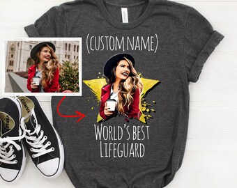Personalized Lifeguard Shirt, Custom Photo Shirt, Lifeguard Cartoonized Shirt, Lifeguard Gift, Lifeguard Photo Shirt, Photo Tshirt