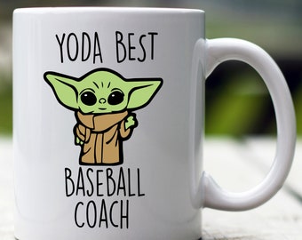 Yoda Best Baseball Coach Mug, Baby Yoda Mug, Custom Baseball Coach Mug, Funny Gift for Baseball Coach, Baseball Coach Gift, Baseball Coach