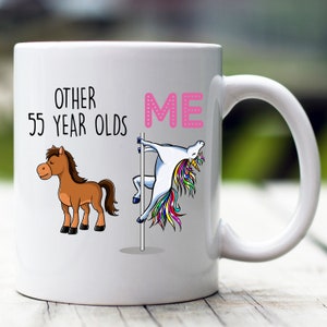 Funny 55th Birthday Gift, 55th Birthday Mug, Personalized Birthday Mug, 55 Birthday Mug, Gift For 55th Birthday, 55th Birthday Unicorn Gift