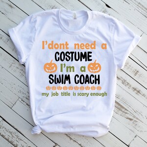 Halloween Swim Coach Shirt, Swim Coach T-shirt for Halloween, Swim Coach Halloween Tee, Swim Coach Gift, Swim Coach Halloween Gag