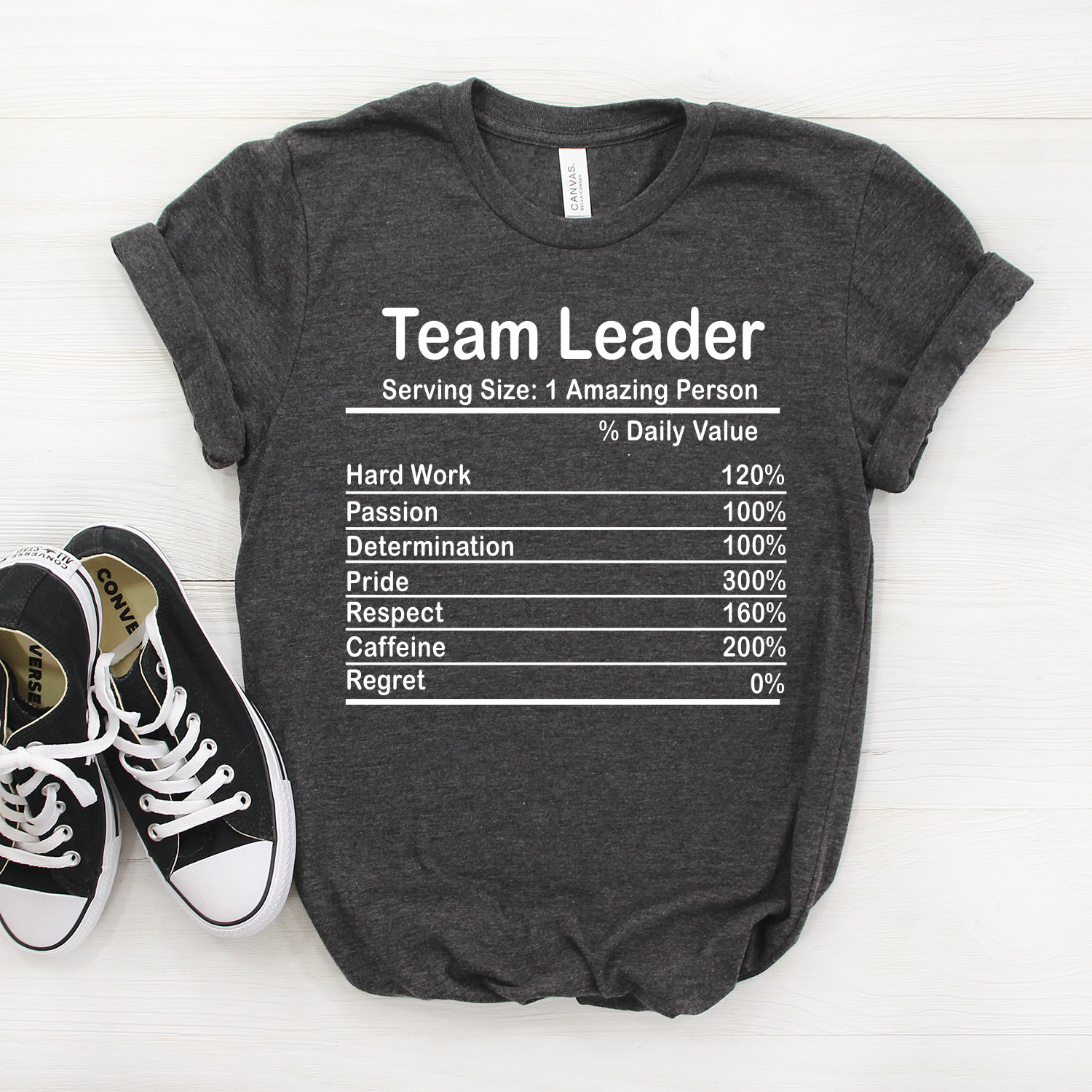Personalized Team Leader Nutrition Facts Shirt, Team Leader Shirt