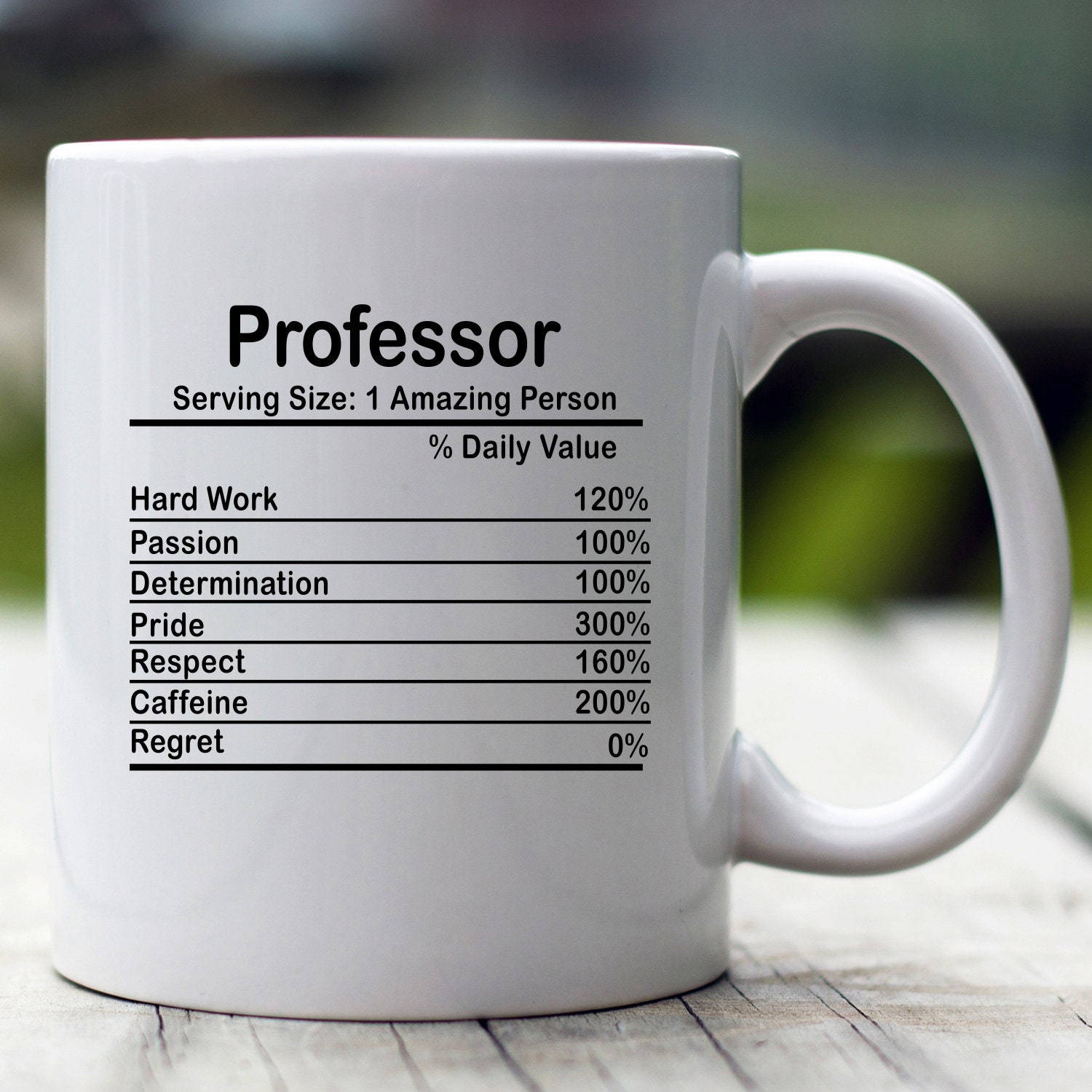 Personalized Professor Nutrition Facts Mug, Nutrition Facts Custom Mug,  Professor Gift, Best Professor Gift, Professor Cup, Professor Gag 