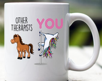 Regalo del terapista, tazza del terapista, terapista divertente unicorno tazza, tazza del terapista, tazza di caffè del terapista, migliore tazza del terapista, bavaglio del terapista