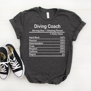 Personalized Diving Coach Nutrition Facts Shirt, Diving Coach Shirt, Diving Coach Gift, Diving Coach T shirt, Diving Coach Gifts, Dive Coach