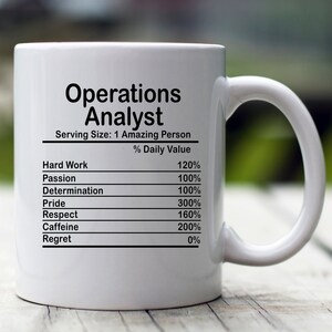Personalized Operations Analyst Nutrition Facts Mug, Nutrition Facts Custom Mug, Operations Analyst Gift, Best Operations Analyst Gift