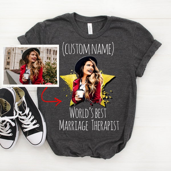 Personalized Marriage Therapist Shirt, Custom Photo Shirt, Marriage Therapist Cartoonized Shirt, Marriage Therapist Gift, Marriage Therapist