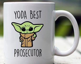Yoda Beste Aanklager Mok, Baby Yoda Mok, Custom Aanklager Mok, Grappig Cadeau voor Aanklager, Aanklager Gift, Aanklager Gag, Star Wars Mok