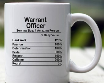 Personalized Warrant Officer Nutrition Facts Mug, Nutrition Facts Custom Mug, Warrant Officer Gift, Best Warrant Officer Gift