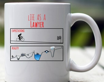 Personalized Life As A Laywer Mug, Custom Mug, Laywer Gift, Best Laywer Gift, Laywer Cup, Laywer Gag, Expectations and Reality Mug