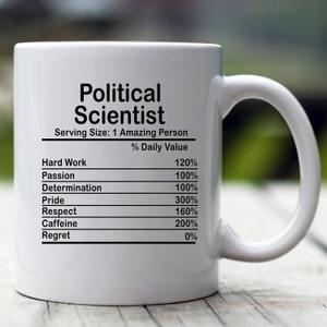 Personalized Political Scientist Nutrition Facts Mug, Nutrition Facts Custom Mug, Political Scientist Gift, Best Political Scientist Gift
