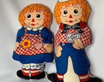 Vintage Raggedy Ann And Andy Flat Pillows