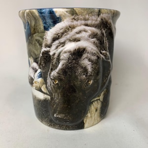 Vintage 2005 Black Labrador 3D Coffee Mug