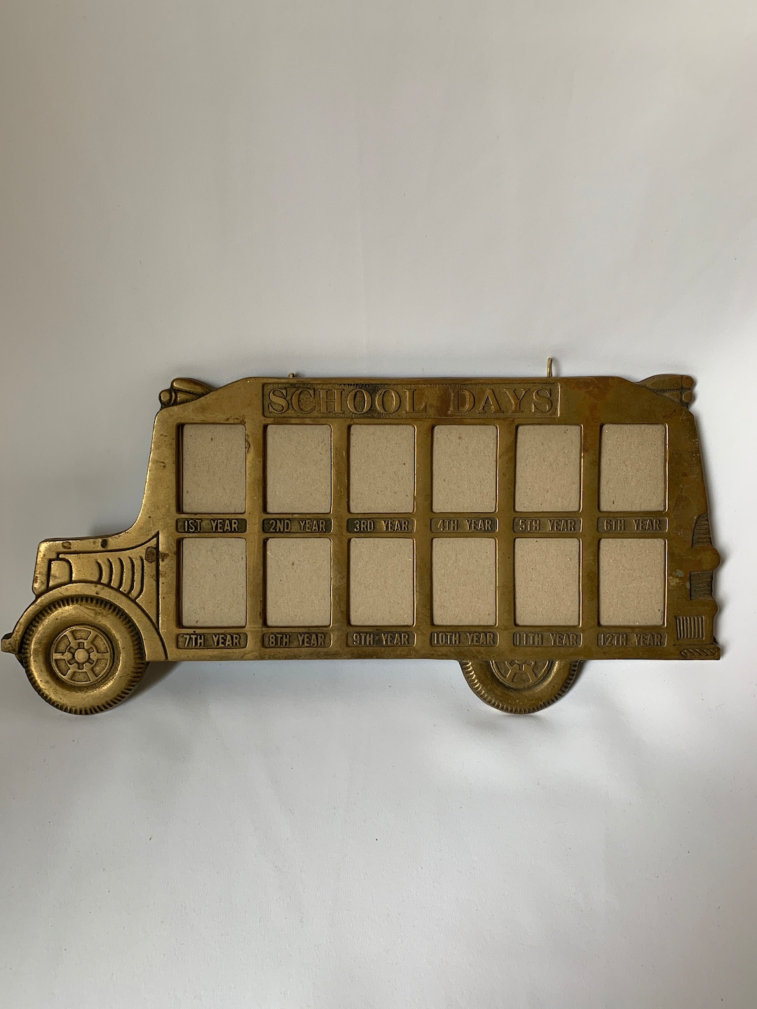 Vintage Brass School Bus Picture Frame Etsy