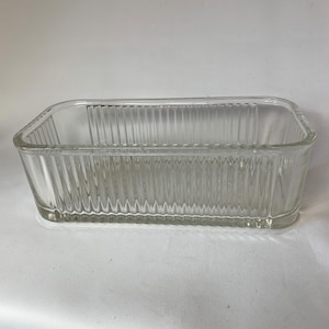 Vintage Ribbed Refrigerator Glass Container