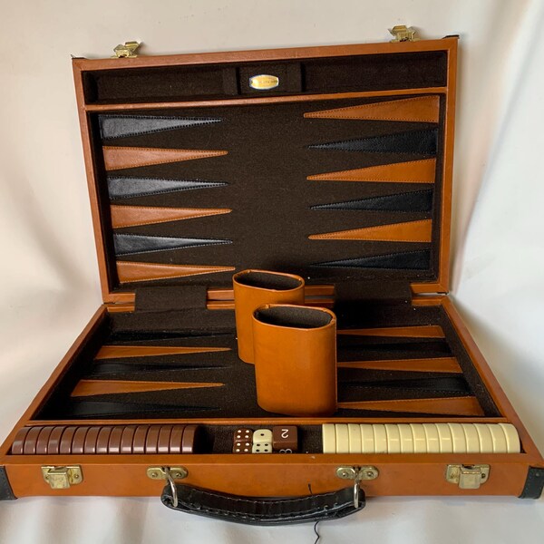 Vintage Travel Backgammon Game