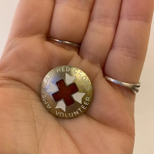 Vintage Red Cross Pin - Etsy