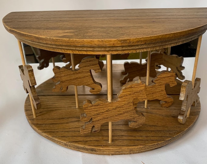 Vintage Wooden Horse Carousel With Mirror - Etsy