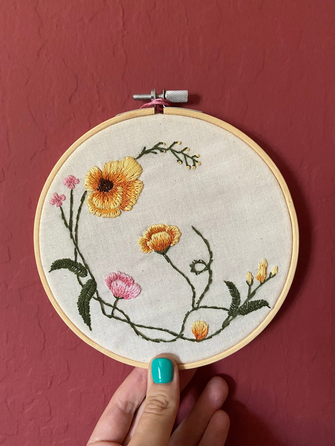 Handmade Flower Embroidery Hoop, Wall Decor, Wall Hanging - Etsy