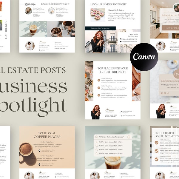 Business Spotlight Instagram Posts, Real Estate Agent Marketing Essentials, Trusted Vendors Instagram templates, Realtor Tools, Local Vendor