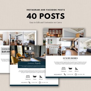 Real Estate Instagram posts, Realtor Templates, Instagram posts, Canva Instagram Post, Canva Templates, Templates, Instagram Canva Posts image 4
