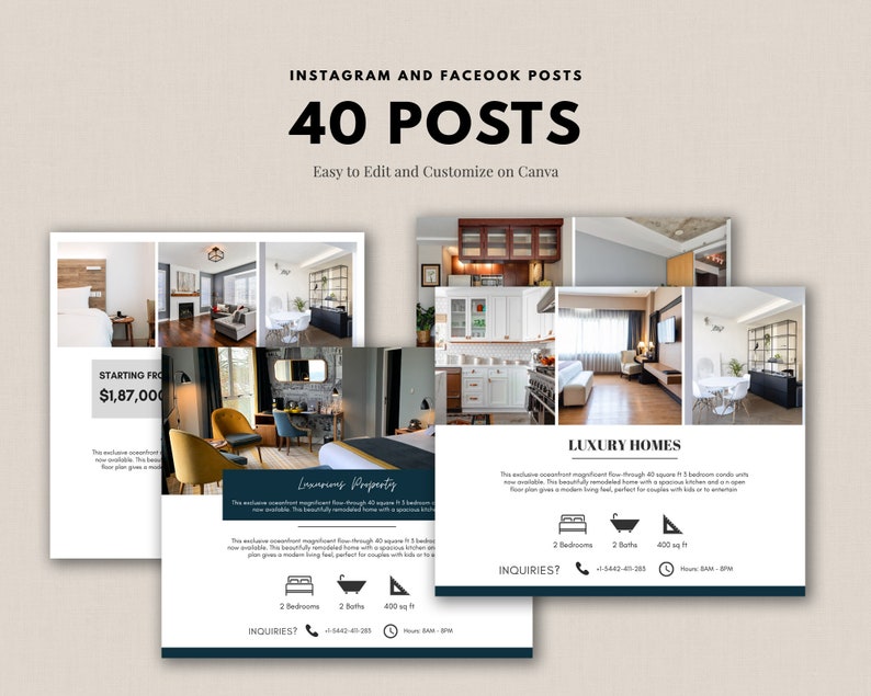 Real Estate Instagram posts, Realtor Templates, Instagram posts, Canva Instagram Post, Canva Templates, Templates, Instagram Canva Posts image 4