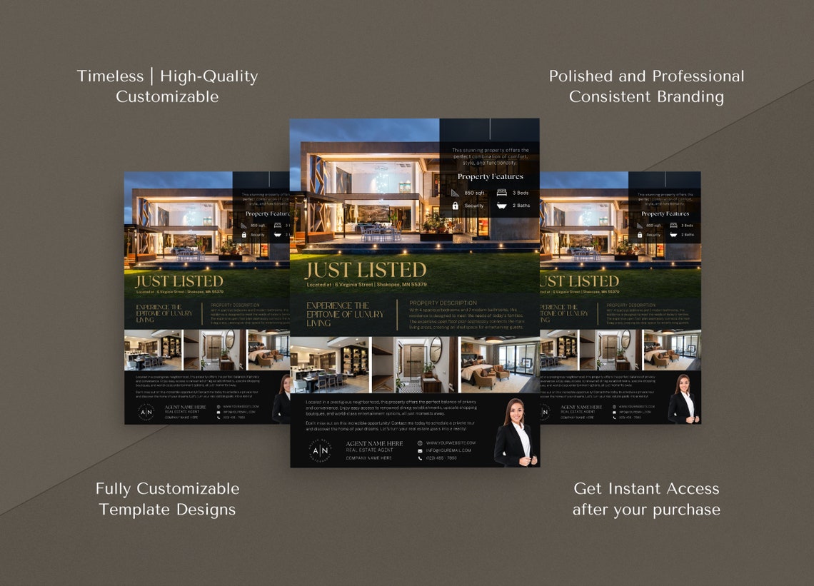 Just Listed Real Estate Flyer | Modern Real Estate Flyers | Luxury ...