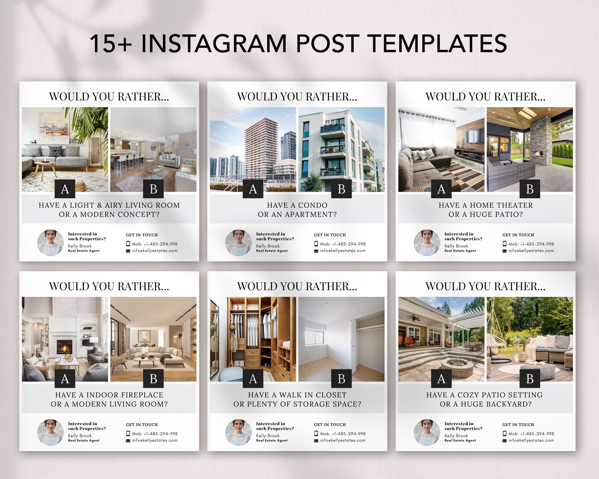 Would you rather real estate Instagram Posts Realtor Etsy