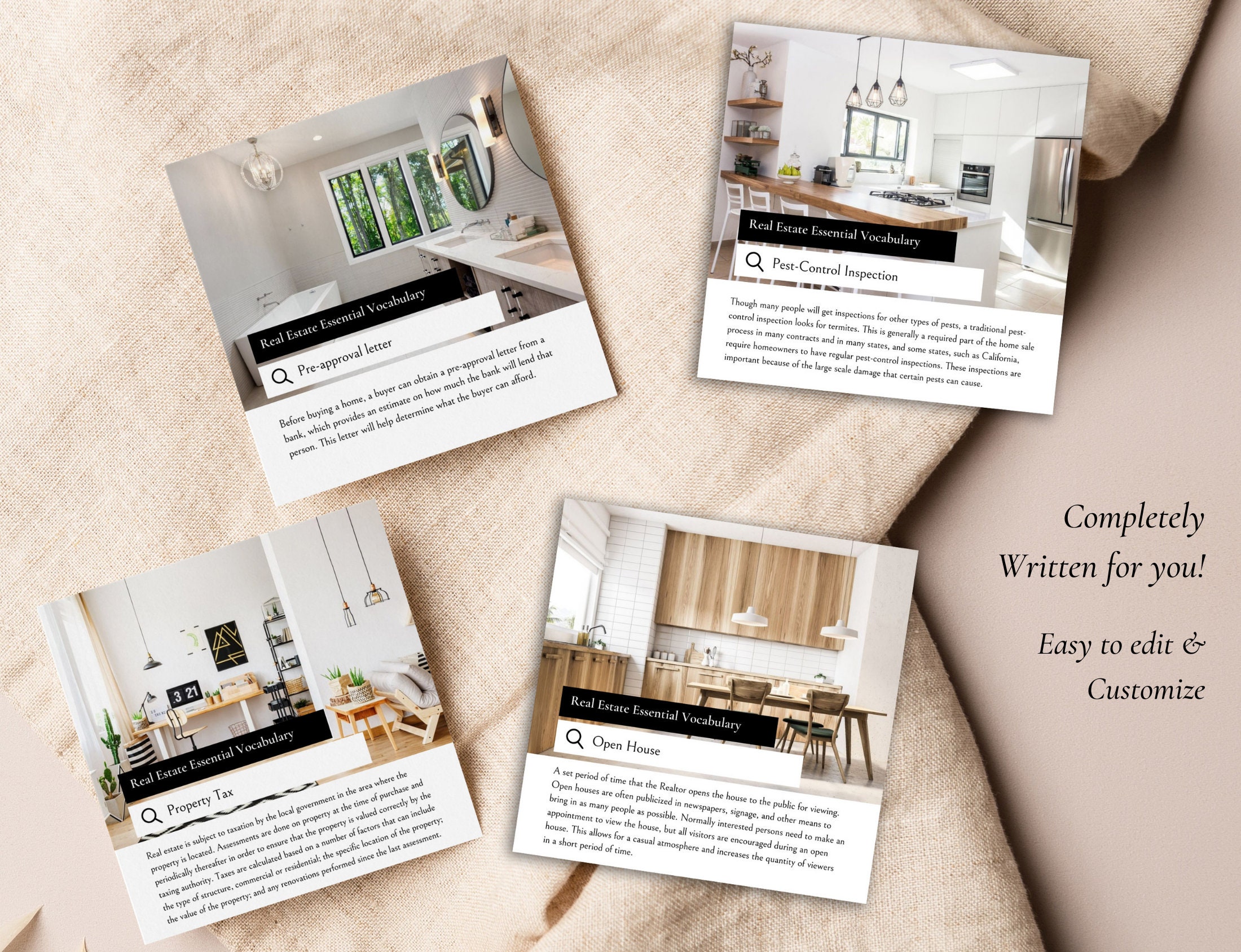 60 Real Estate Terms Social Media Posts Real Estate - Etsy