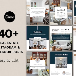 Real Estate Instagram posts, Realtor Templates, Instagram posts, Canva Instagram Post, Canva Templates, Templates, Instagram Canva Posts image 1
