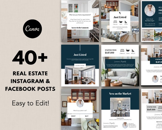 Real Estate Instagram posts, Realtor Templates, Instagram posts, Canva Instagram Post, Canva Templates, Templates, Instagram Canva Posts