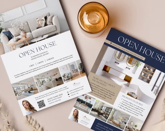 Open House Bundle, Open House Flyer, Open House Sign in Sheet, Real Estate Agent Marketing, Flyer Templates Canva